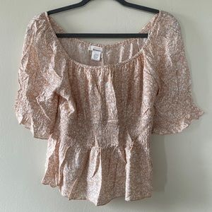 Peach colored light weight short sleeve